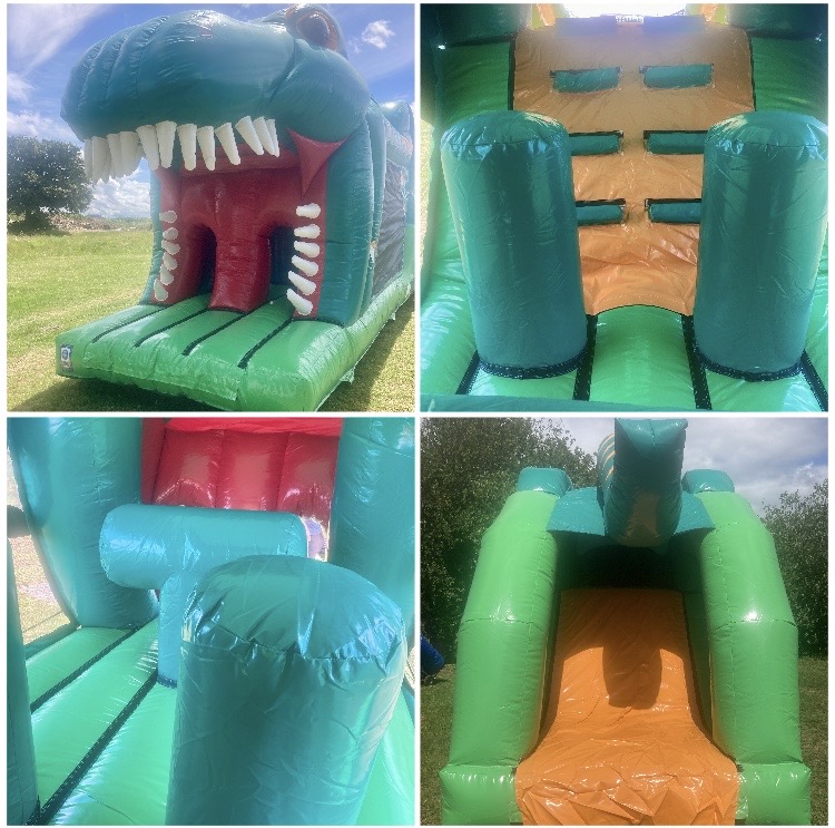 3D dinosaur Fun Run bouncy castle to hire for Children’s parties in Bexley and Dartford