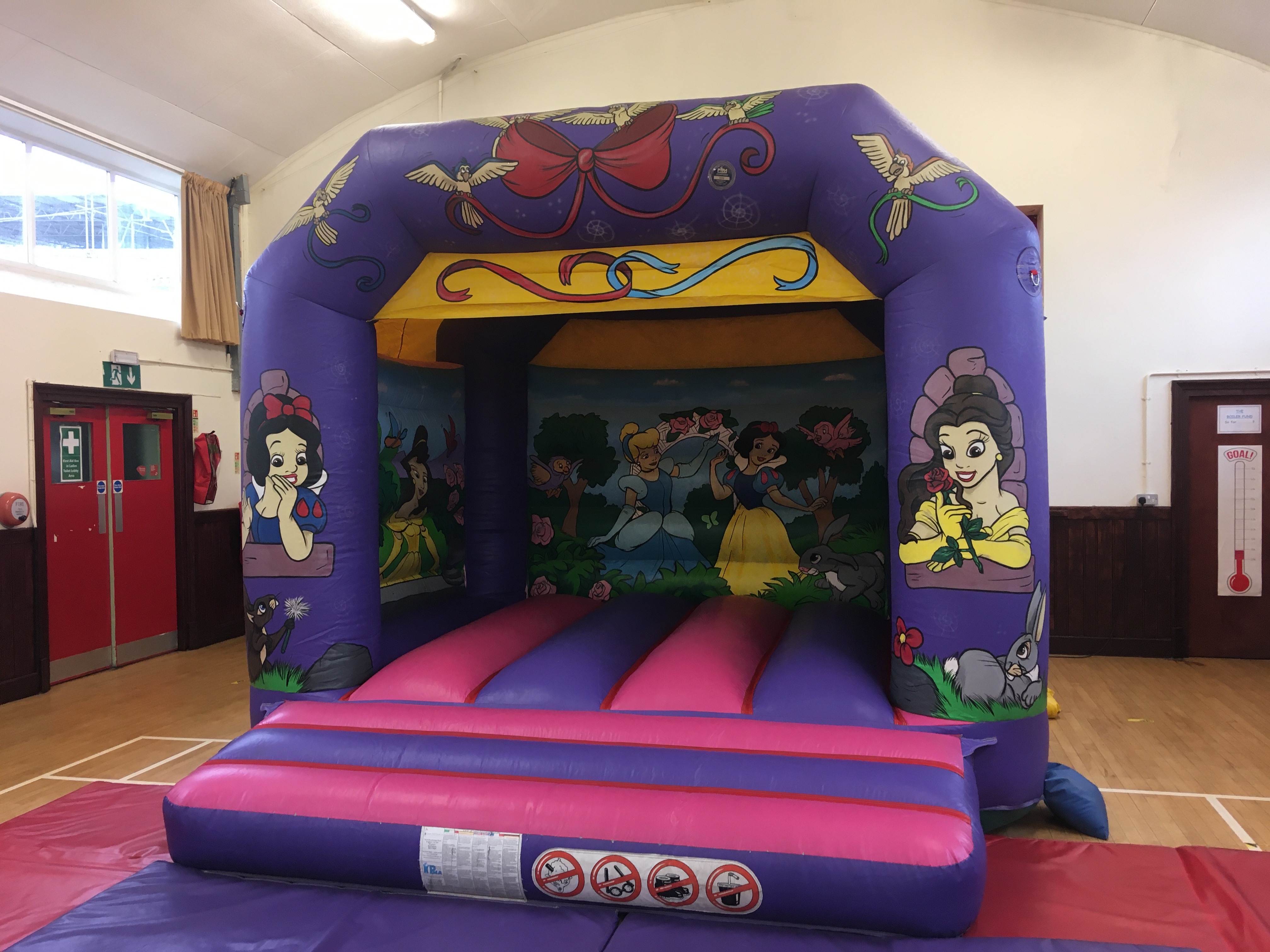 Fairytale princess pink and purple bouncy castle Bexley princess bouncy castle and soft play hire in Welling
